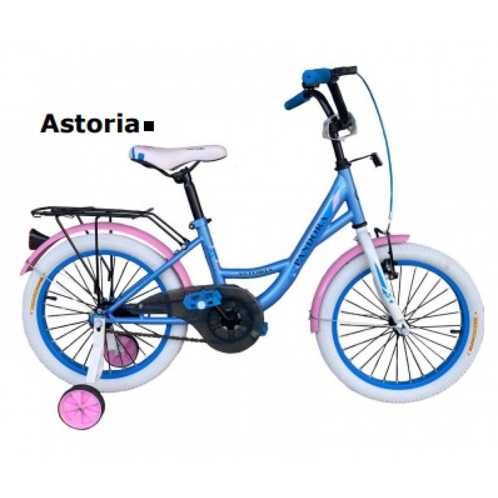 Велосипед 2-х колісний 18 ROSIE дівч. блакитно-рожевий з  багажником