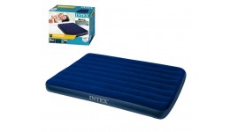 Велюр матрац INTEX 64758 синій  137*191*25см  до 272кг  в коробці
