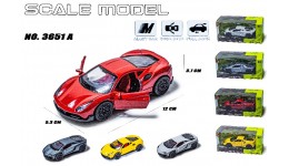 Машина металева SCALE MODEL 3651A  4 види в коробці 15 5х7х7см