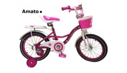Велосипед 2-х колісний 20 AMATO дівч. рожевий з кошиком та багажником