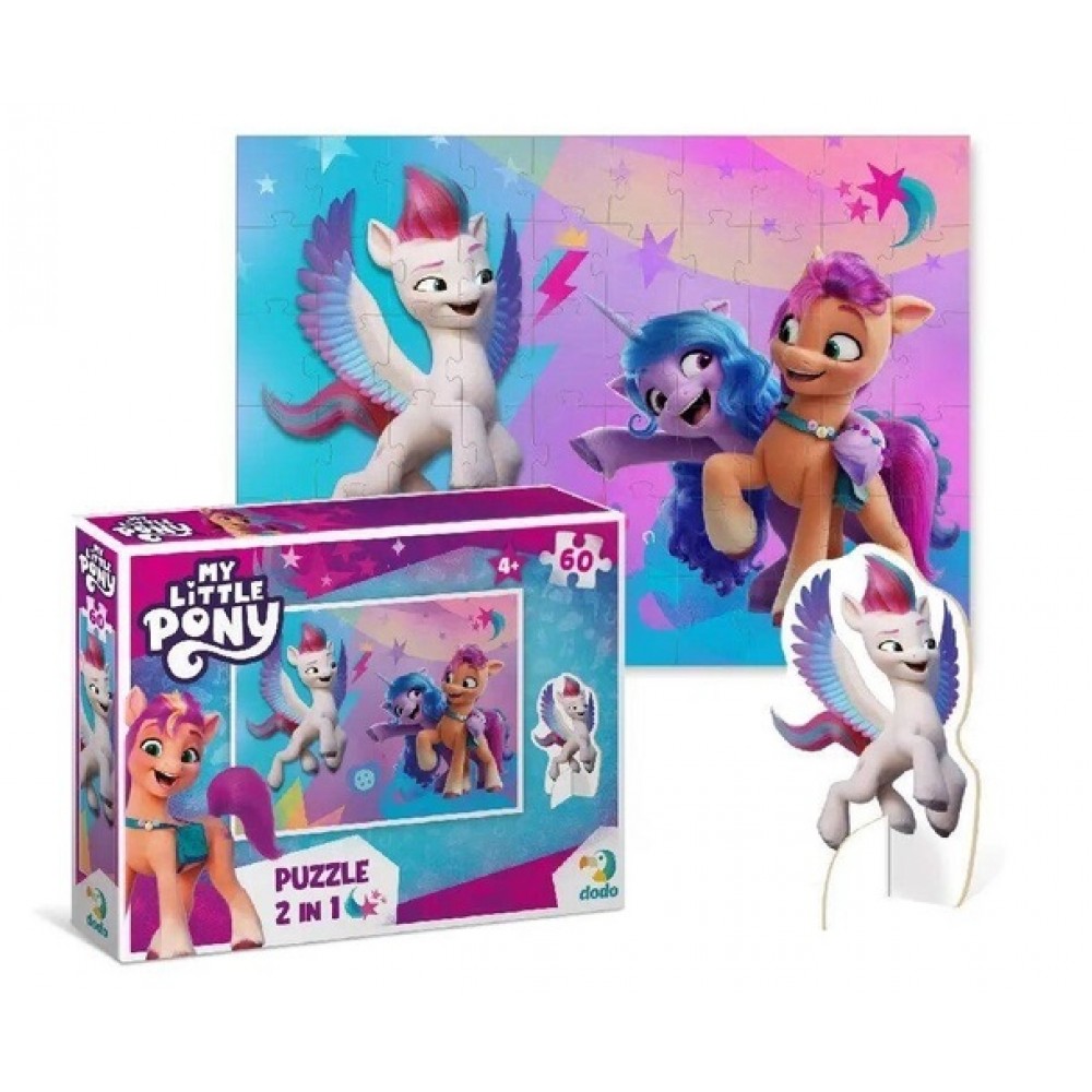 Пазл   60 ел 200137 «My Little Pony» з фігуркою 18х24х4 см (dodo)