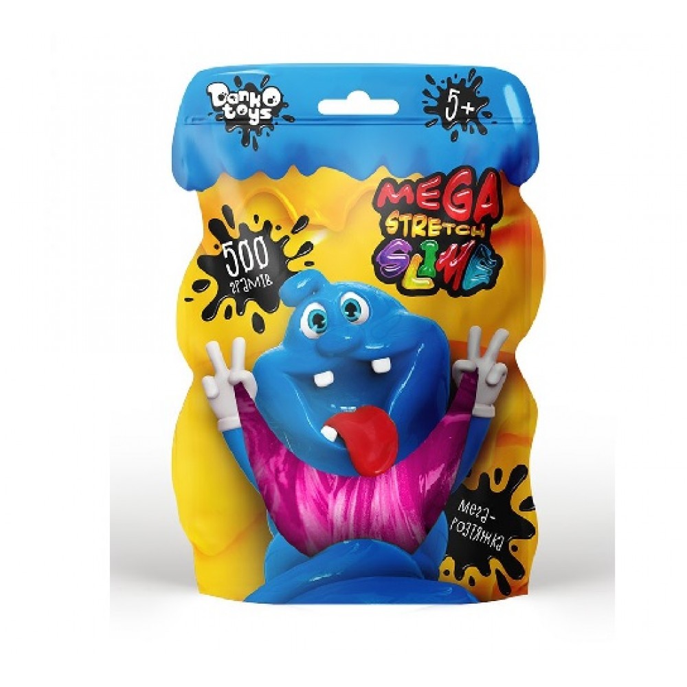 Антистрес-лизун  Mega Stretch Slime  SLM-12-01U пакет 500г 16*23 см укр (10) ТМ Danko Toys