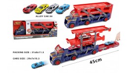 Трейлер-трек K140A11 4 машинки у комплекті  в коробці 31*8*11.5см
