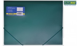 Папка на гумках А4 BUROMAX 3913-04 пластикова зелена 550мкм (1/20)