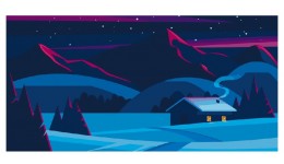 Картина по номерах  Зимова тиша 11026-AC 40х80см 3 пензл.18 акрил.фарб  2 рівень склад.