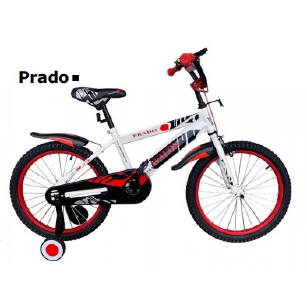 Велосипед 2-х колісний 12 спортивний PRADO білий з чорним та червоним