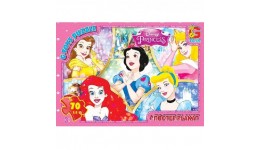 Пазли G-Toys   70 елем Принцеси Дісней Картинка 80 30х21см+ плакат-постер  Коробка 19*13*3см