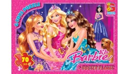 Пазли G-Toys   70 елем Barbie 007 19*13 5*3 5 см  в коробці+плакат