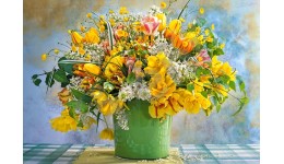 Пазл Касторленд 1000 (4567) Весняні квіти в зеленій вазі  68*47 см
