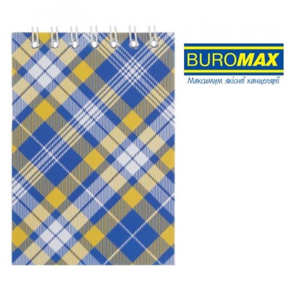 Блокнот А7 BUROMAX  48арк 2490-02  Shotlandka   клітинка  картонна обкладинка  синій(1/20)