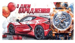 Конверт для грошей 0126  З Днем народження  (10 шт в упаковці)