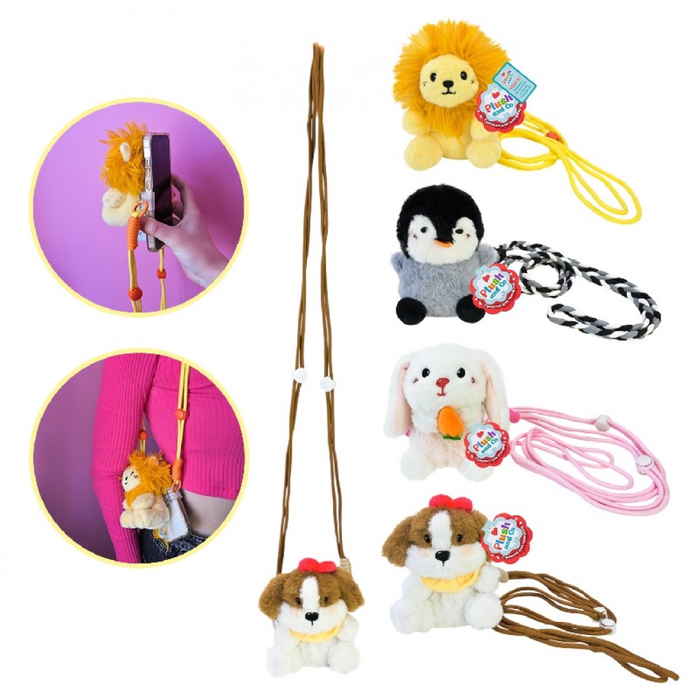 М`яка іграшка Plush and Co PLC25005  тримач для телефону 4 кольори 9х8х11см