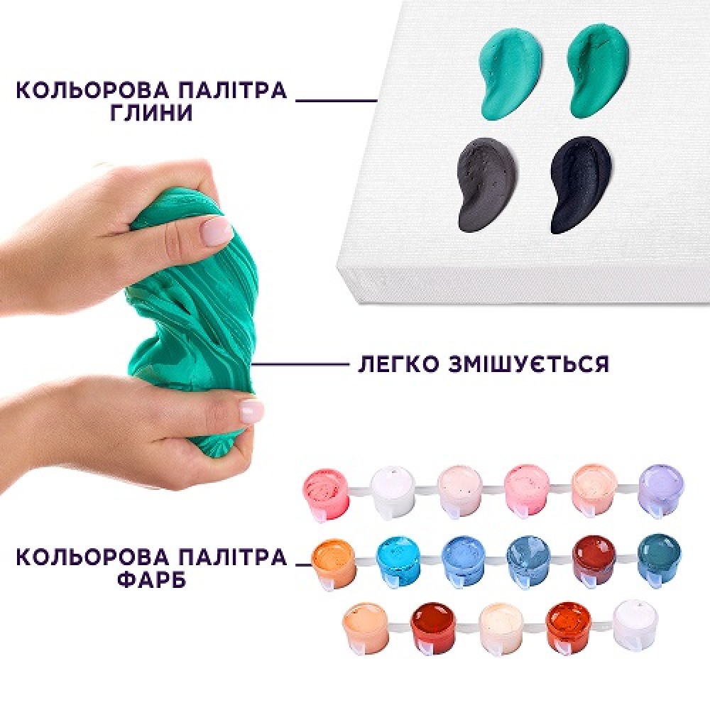 Картина за номерами + ліпка Стильний коргі 30*40 см 3 рівень 2пензл. повітряна глина ТМ ОКТО