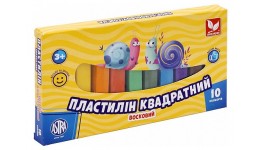 Пластилін ASTRA 10 кол  303115006 восковий квадратний (1/24)