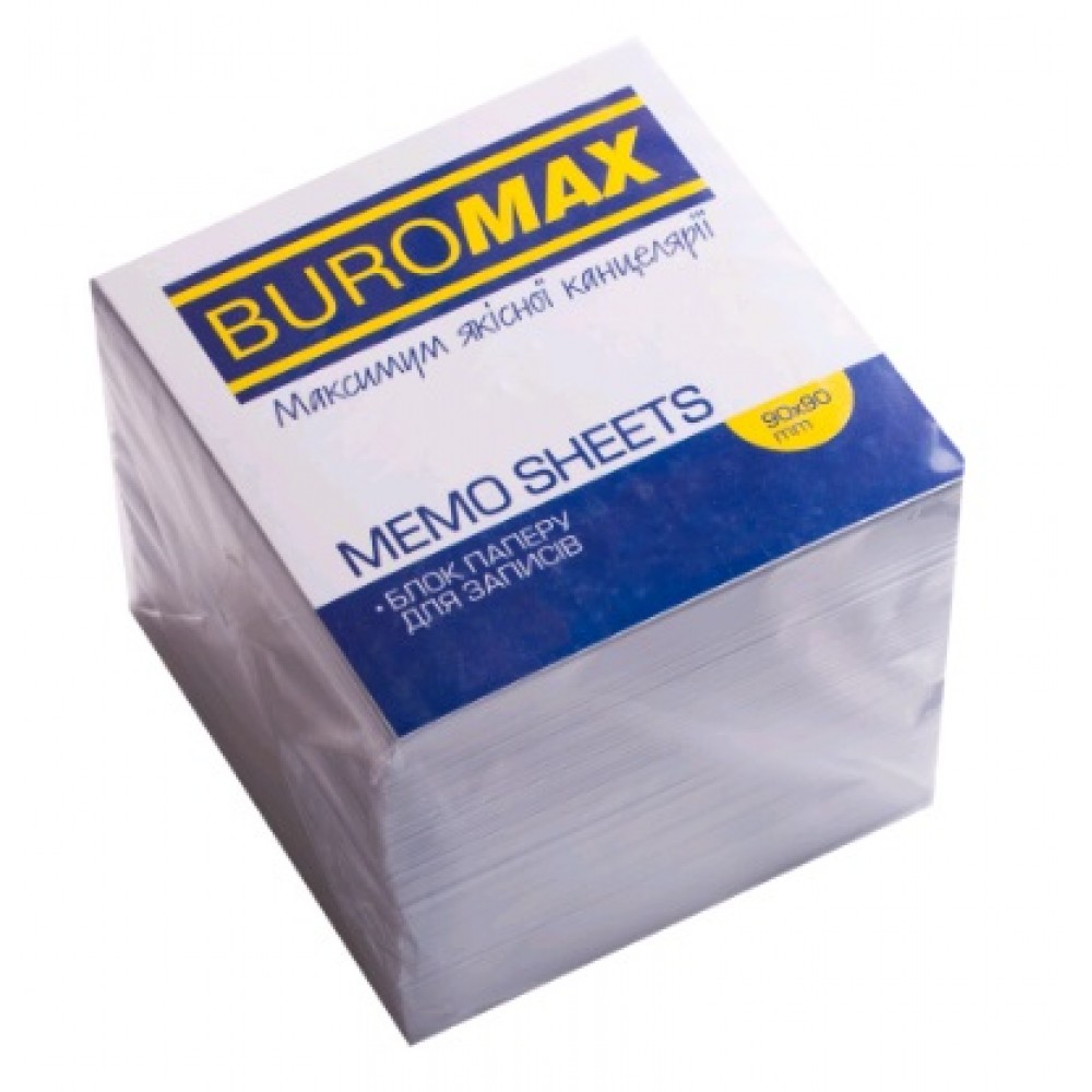 Блок паперу BUROMAX 2219 д/нотаток білий не склеєний 90*90*90мм (1/36)