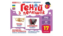 Геній з пелюшок.Музичні інструменти 1016-6  демонстраційний матеріал в папці р.200х260мм вид-во