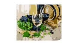 Картина по номерах SS1083 Вино та виноград 30х40 см 18 кол.3 рівень скл. 3 пензл. лак