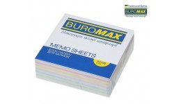 Блок паперу BUROMAX 2242 д/нотаток ЛЮКС  ВЕСЕЛКА  PASTEL склеєний 90х90х30мм (1/96)