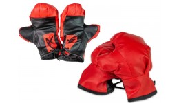 Боксерські рукавички NEW Strateg червоно-чорні вік 10-14 років розмір 21х17 см (2077)
