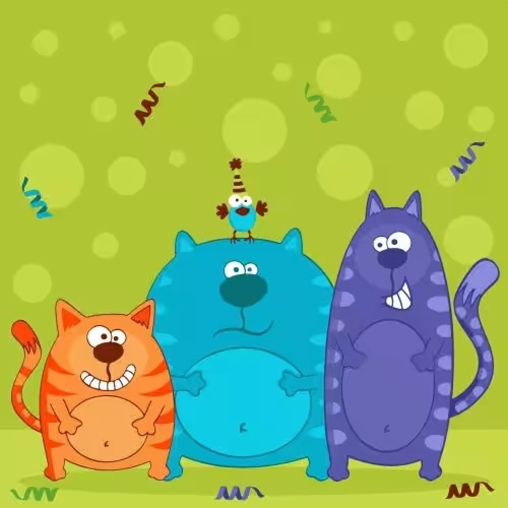 Картина по номерах дит.Strateg Різнокольорові коти 30х30 см 12 кольорів  3 рів.скл.(ES-0837)