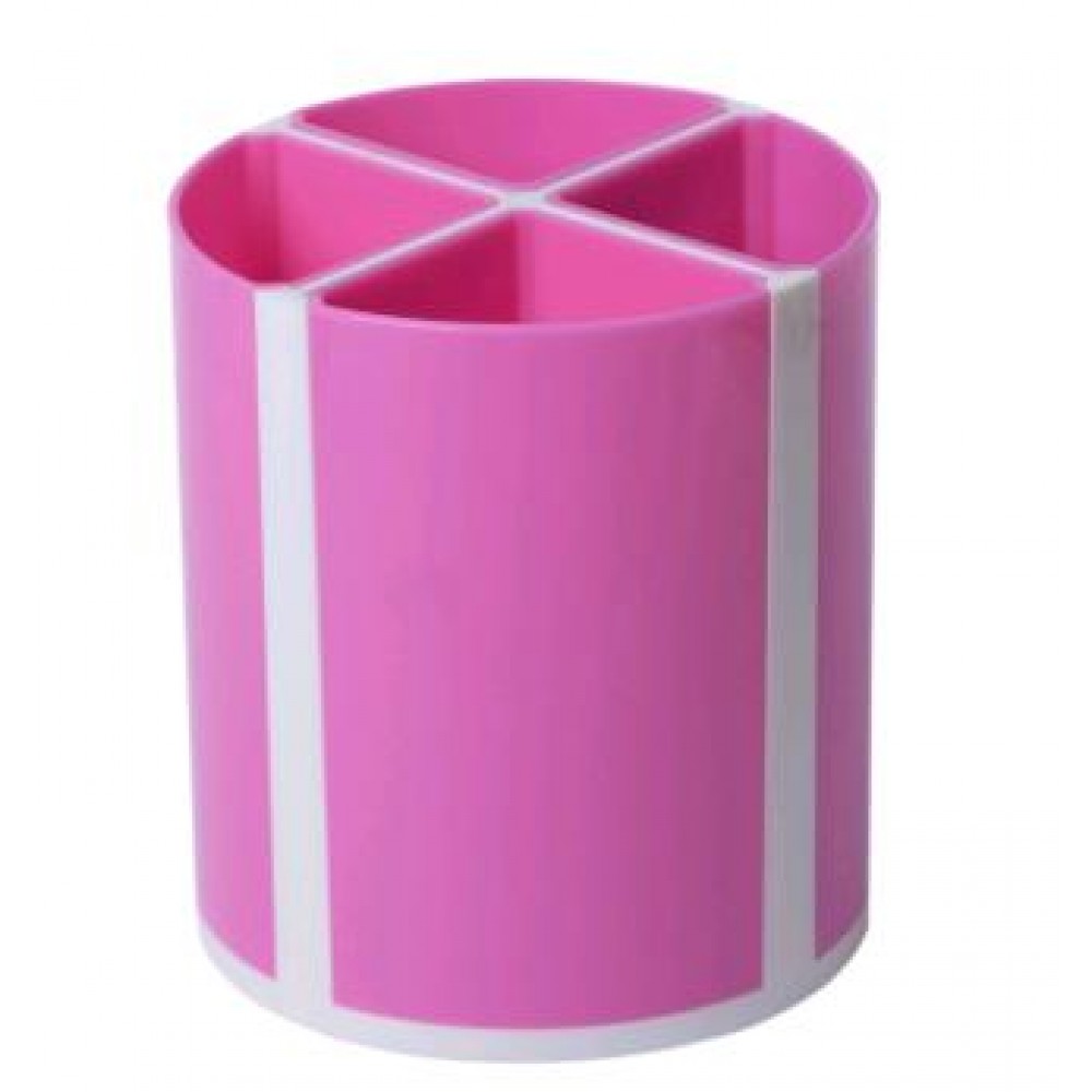 Стакан для письмового приладдя  органайзер  ZiBi 3003-10 пластик на 4 відділ. рожевий ТВІТЕР