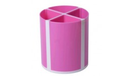 Стакан для письмового приладдя  органайзер  ZiBi 3003-10 пластик на 4 відділ. рожевий ТВІТЕР