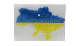 Папка-конверт на кнопці А4+ 18мкм  Мапа України  23.5*33см