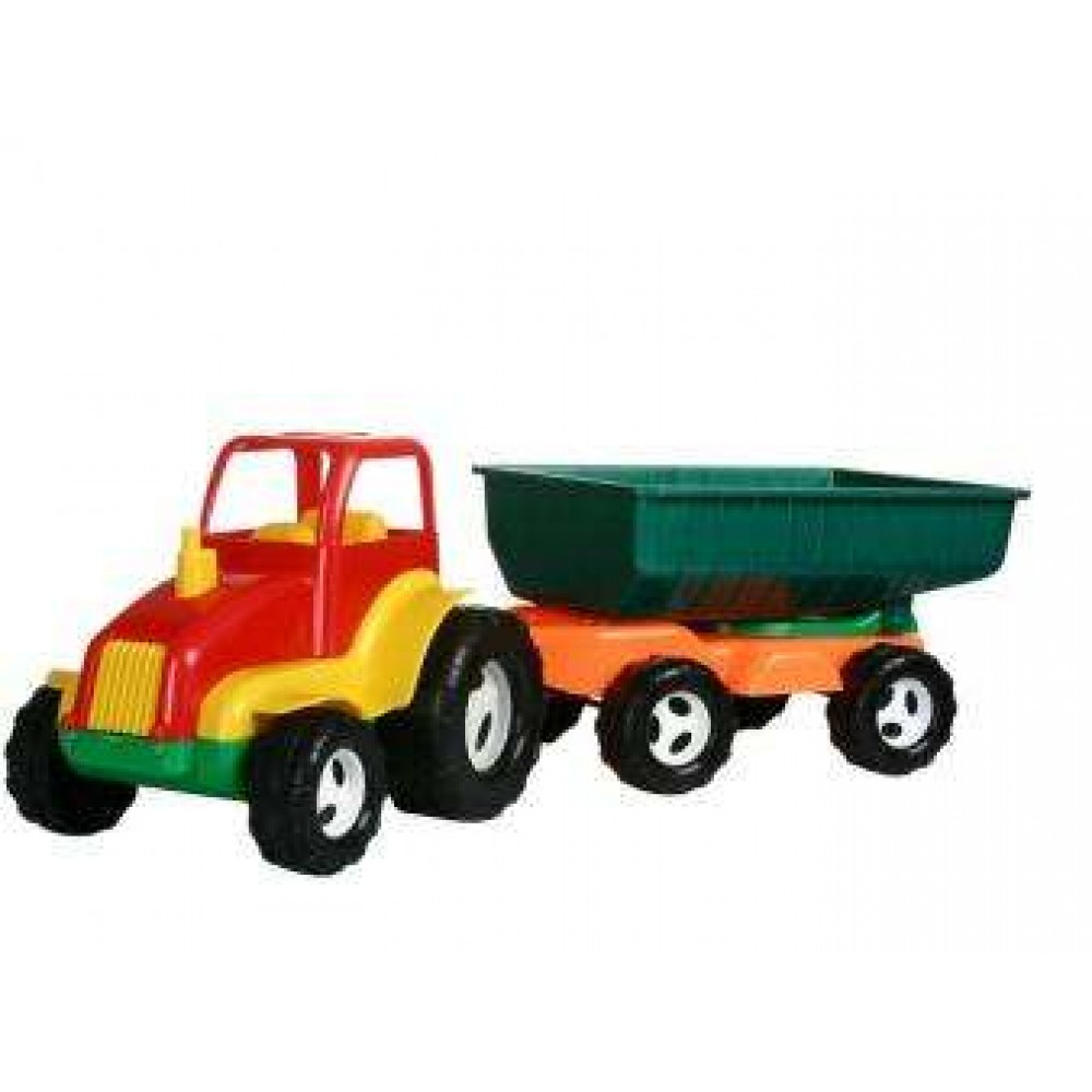 Трактор з причепом  MAXiMUS розмір іграшки 65x21x23см поворотний причеп