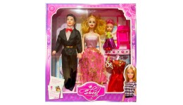 Лялька Сім'я Барбі з Кеном 29 см з аксесуарами в коробці 30х33 см