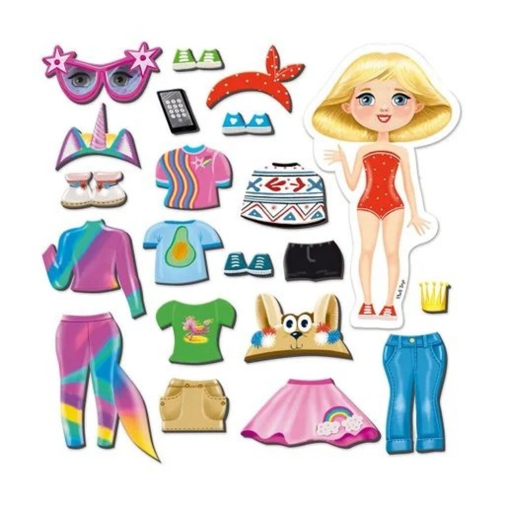 Магнітна гра Одягалка 3204-32  Trendy girl  в папцi  (укр.мова) ТМ Vladi Toys