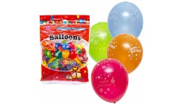 Повітряні кульки  Happy birthday неонові кольори  діаметр кульки 20см  100 штук в упаковці