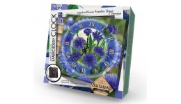 Годинник вишитий гладью Embroidery clock  ЕС-01-02 Волошки ТМ Danko toys(рос.мова на упаковці)