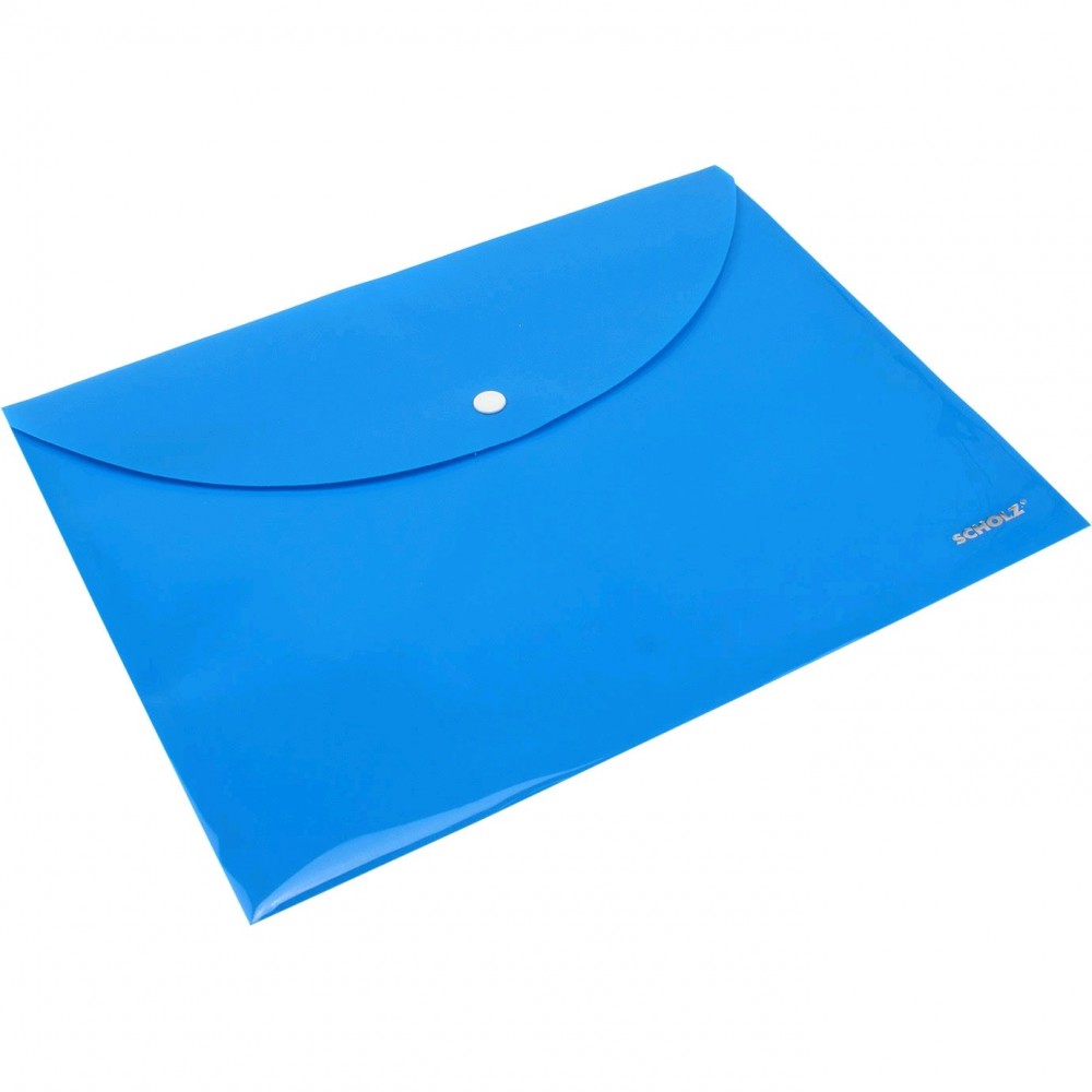 Папка-конверт А4 на кнопці SCHOLZ 5127-05 Carming блакитний непрозор(12 шт. в упаковці)