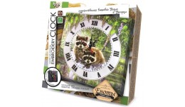 Годинник вишитий гладью Embroidery clock  ЕС-01-01 Єноти  в коробці 30*30*3см ДТ (1/10)