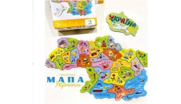 Магнітна  карта-пазл мапа України 28 елем. 200241 розмір пазла 18х28 см коробка 13х11х5 см /28