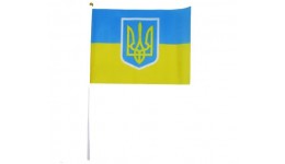 Прапор України з Тризубцем 20*28см  40см паличка