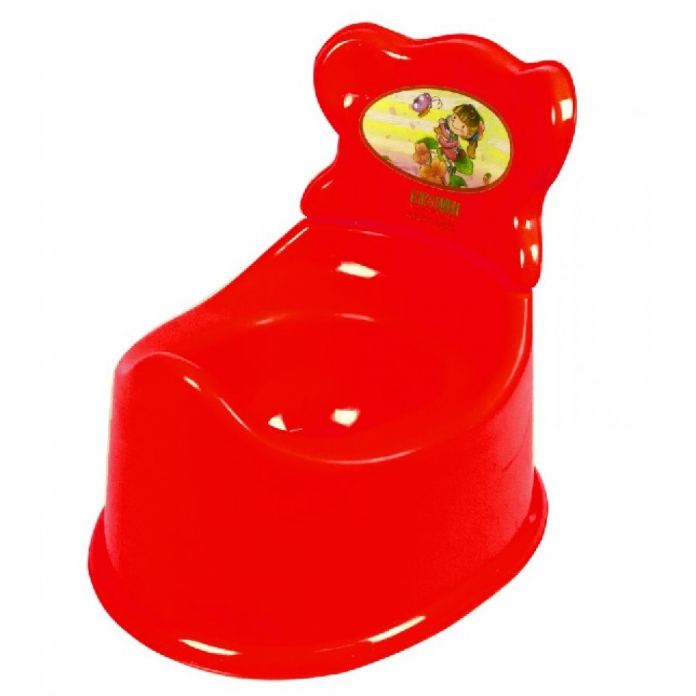 Горщик дитячий  Зі  спинкою  арт.25-002 ТМ KINDER WAY  Червоний