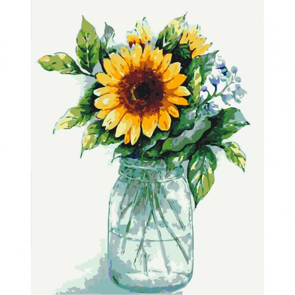 Картина по номерах  Сонячна квітка  13136-AC 40х50 см  2 пензл.+24 акрил.фарб  4 рівень скл.