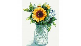 Картина по номерах  Сонячна квітка  13136-AC 40х50 см  2 пензл.+24 акрил.фарб  4 рівень скл.