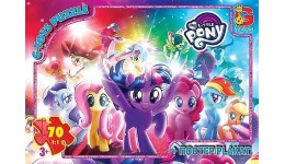 Пазли G-Toys   70 елем My little Pony (Моя маленька поні) 030 19*13 5*3 5 см  в коробці+плакат