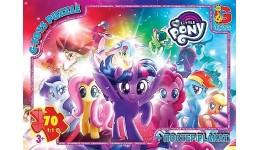 Пазли G-Toys   70 елем My little Pony (Моя маленька поні) 030 19*13 5*3 5 см  в коробці+плакат