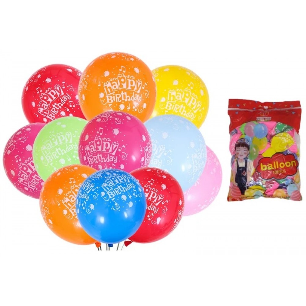 Повітряні кульки 100шт.  Happy birthday  асорті  розмір 30см