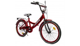 Велосипед  2-х колісний 20   212001 Like2bike Sky  (Бордовий) рама сталь з дзвінком руч. гальма