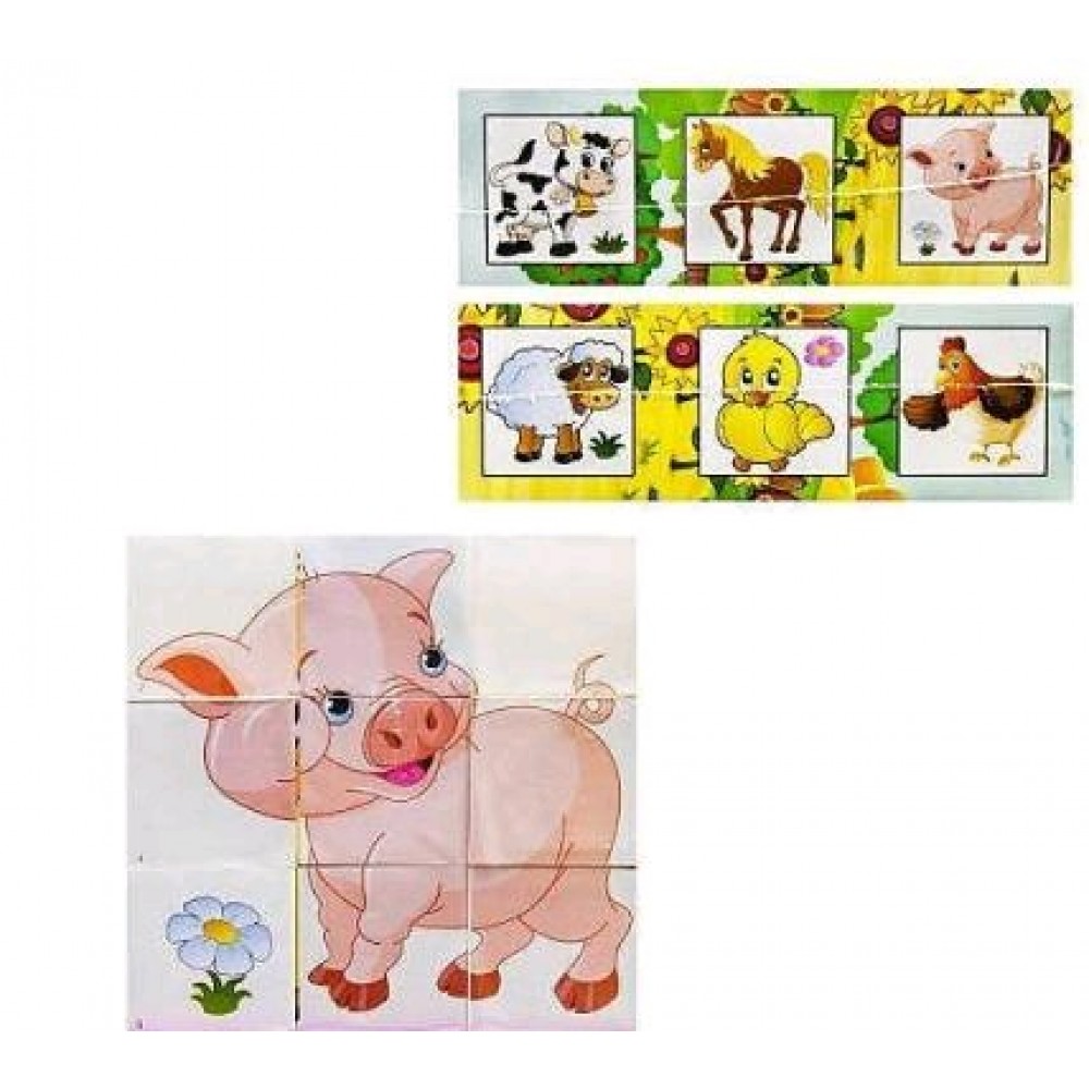Кубики  Свійські тварини  арт.0411 БАМСІК 12*12*4 см