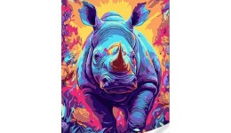 Картина по номерах Strateg Усміхнений носоріг 30х40 см 16 кольорів  3 рів.скл.(SS1015)