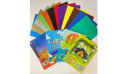 Картон кольоровий  А4  12 арк Тетрада крейдований (золото та срібло) 250г/м (1/15)