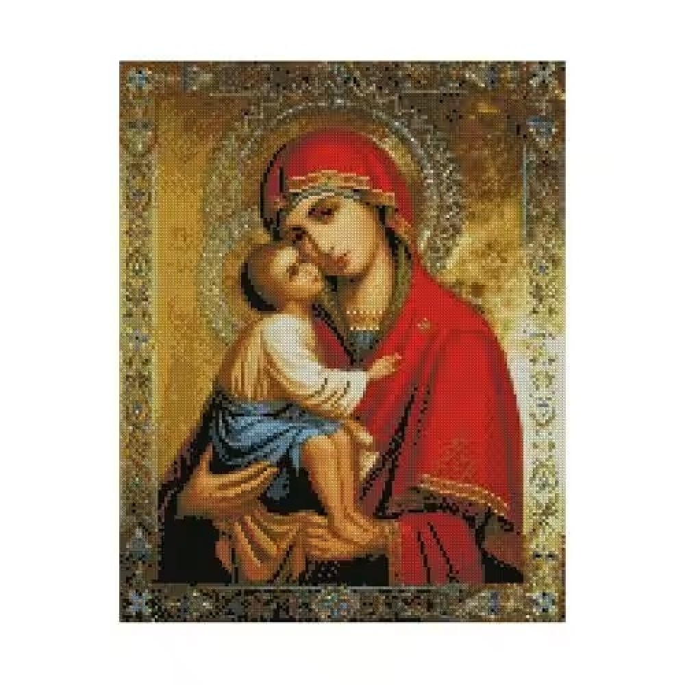 Картина діамантова STRATEG Донська ікона Божої Матері 40х50 см 27 кол  3 рів.скл.(FA10375)