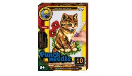 Килимова вишивка 01-07 Punch needle Котик  ТМ Danko toys(рос.мова на упаковці)