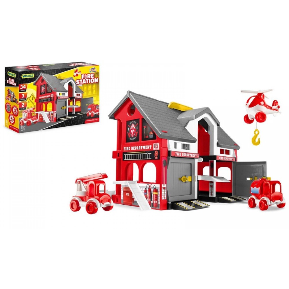 Паркінг Пожежна станція Play house з набором транспорту 25410 в коробці 39.5х59х15 см