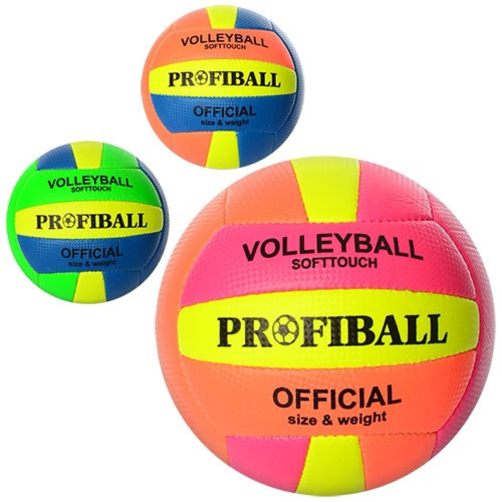 М`яч волейбольний 1102ABC офіційн розмір  ПУ  2 шари  ручна робота  18панелей  280-300г  3 кол.